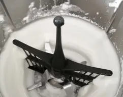 Step <p>Limpiar bien el vaso y secarlo , colocar la mariposa, incorporar el azúcar reservado, la cucharadita de zumo de limón, 2 gotas de esencia de anís, la clara de huevo reservada, y programar 3 min/velocidad 3.5</p> illustration